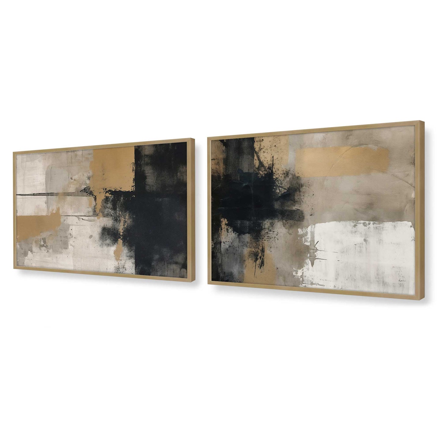 [Color:Brushed Gold], Picture of art in a Brushed Gold frame at an angle