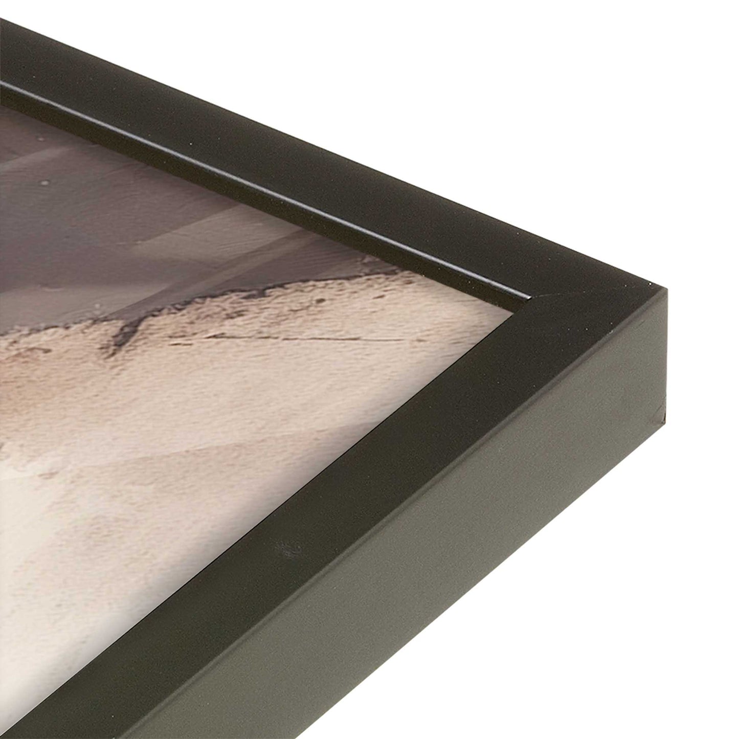 [Color:Satin Black], Picture of art in a Satin Black frame of the corner