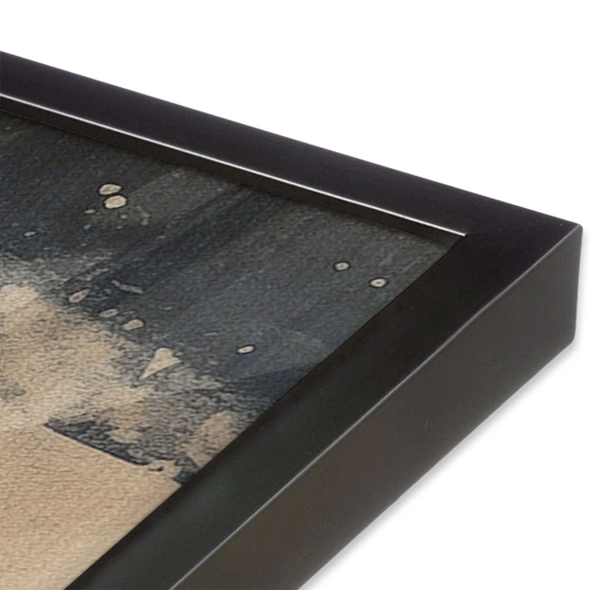 [Color:Weathered Zinc], Picture of art in a Weathered Zinc frame of the corner