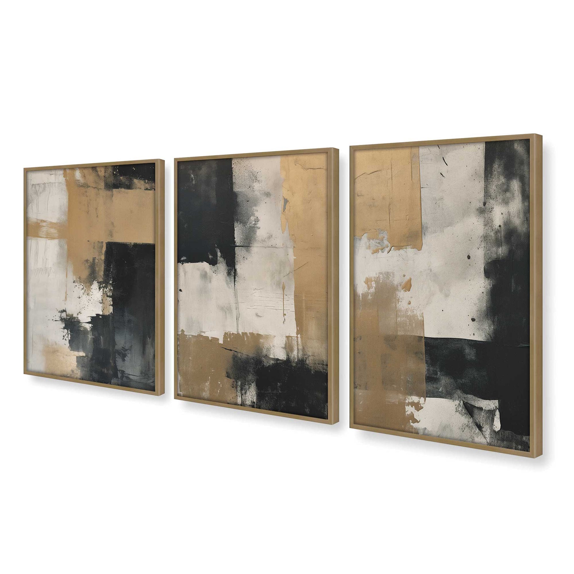 [Color:Brushed Gold], Picture of art in a Brushed Gold frame at an angle