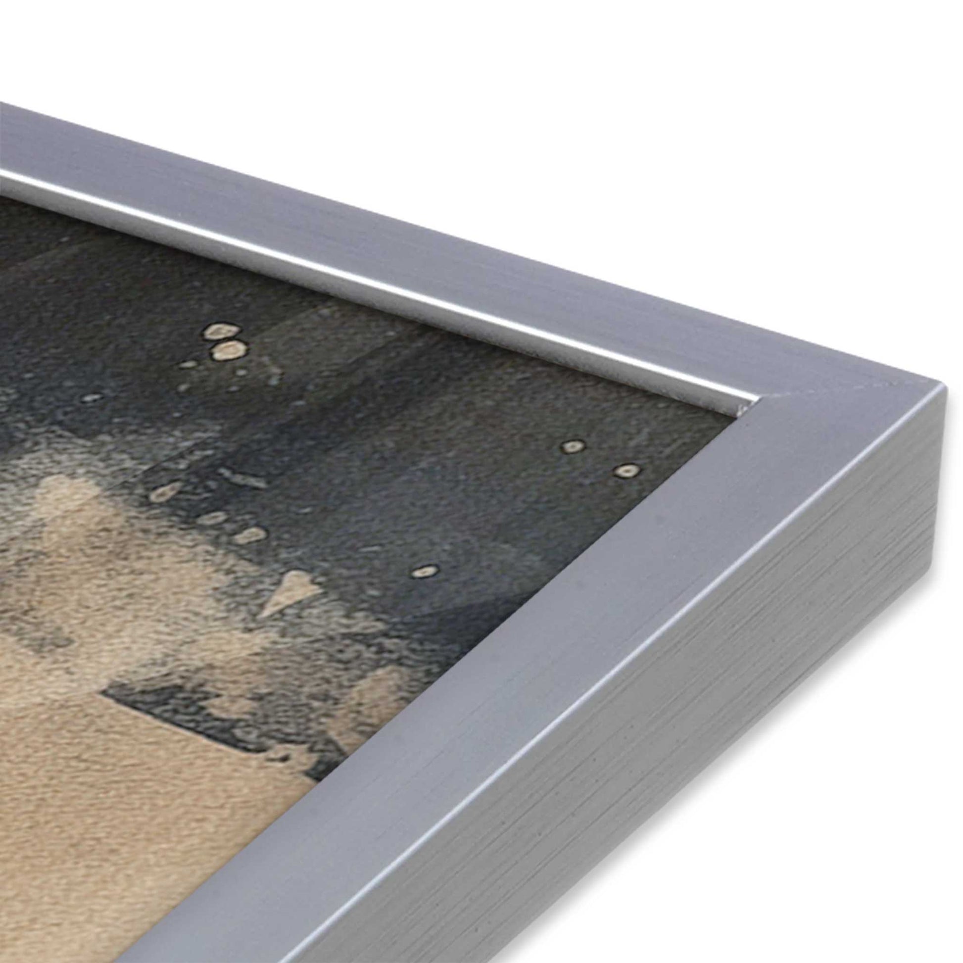 [Color:Polished Chrome], Picture of art in a Polished Chrome frame of the corner