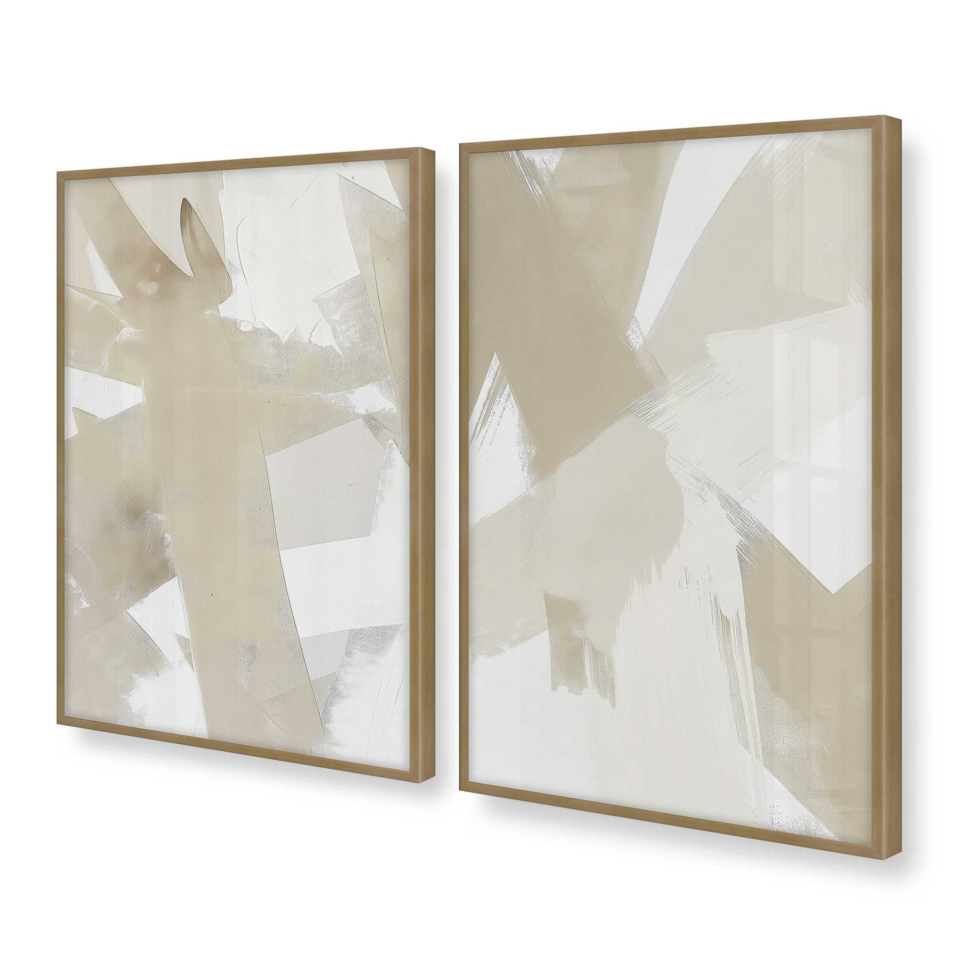 [Color:Brushed Gold], Picture of art in a Brushed Gold frame at an angle