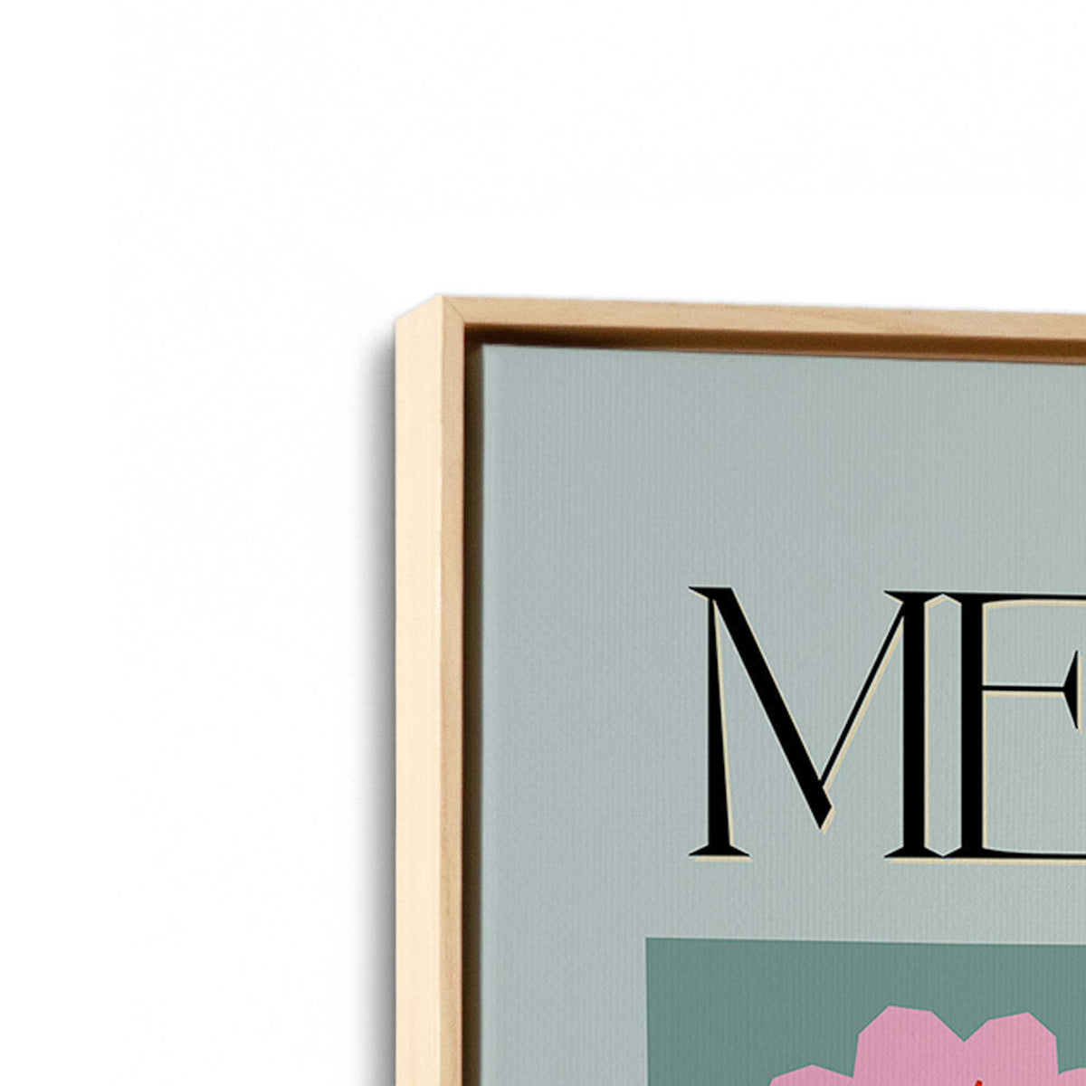 [Color:American Maple], Picture of art in a American Maple frame at an angle
