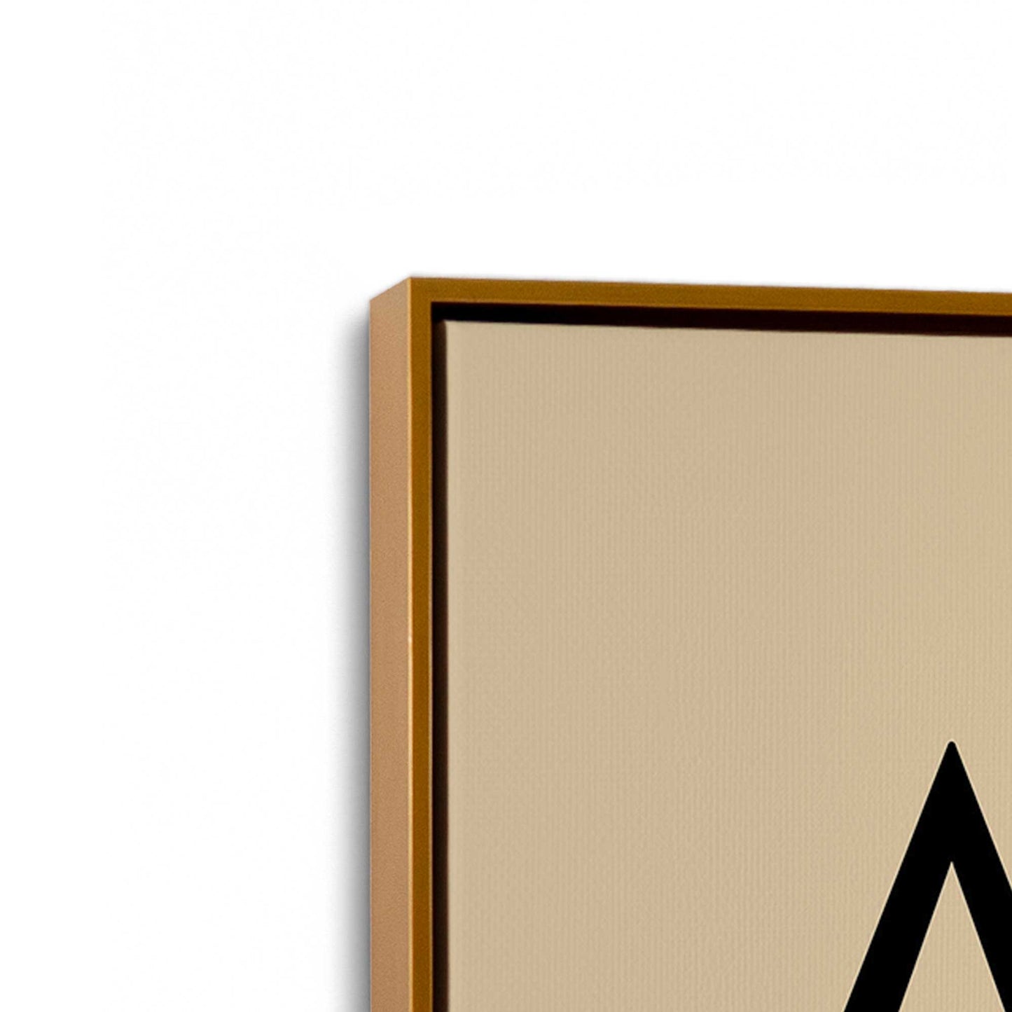 [Color:Polished Gold], Picture of art in a Polished Gold frame at an angle