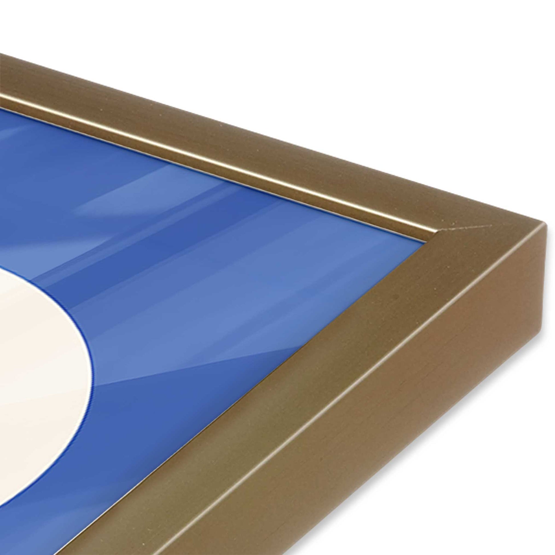 [Color:Brushed Gold], Picture of art in a Brushed Gold frame at an angle