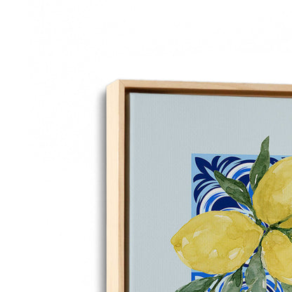 [Color:American Maple], Picture of art in a American Maple frame at an angle