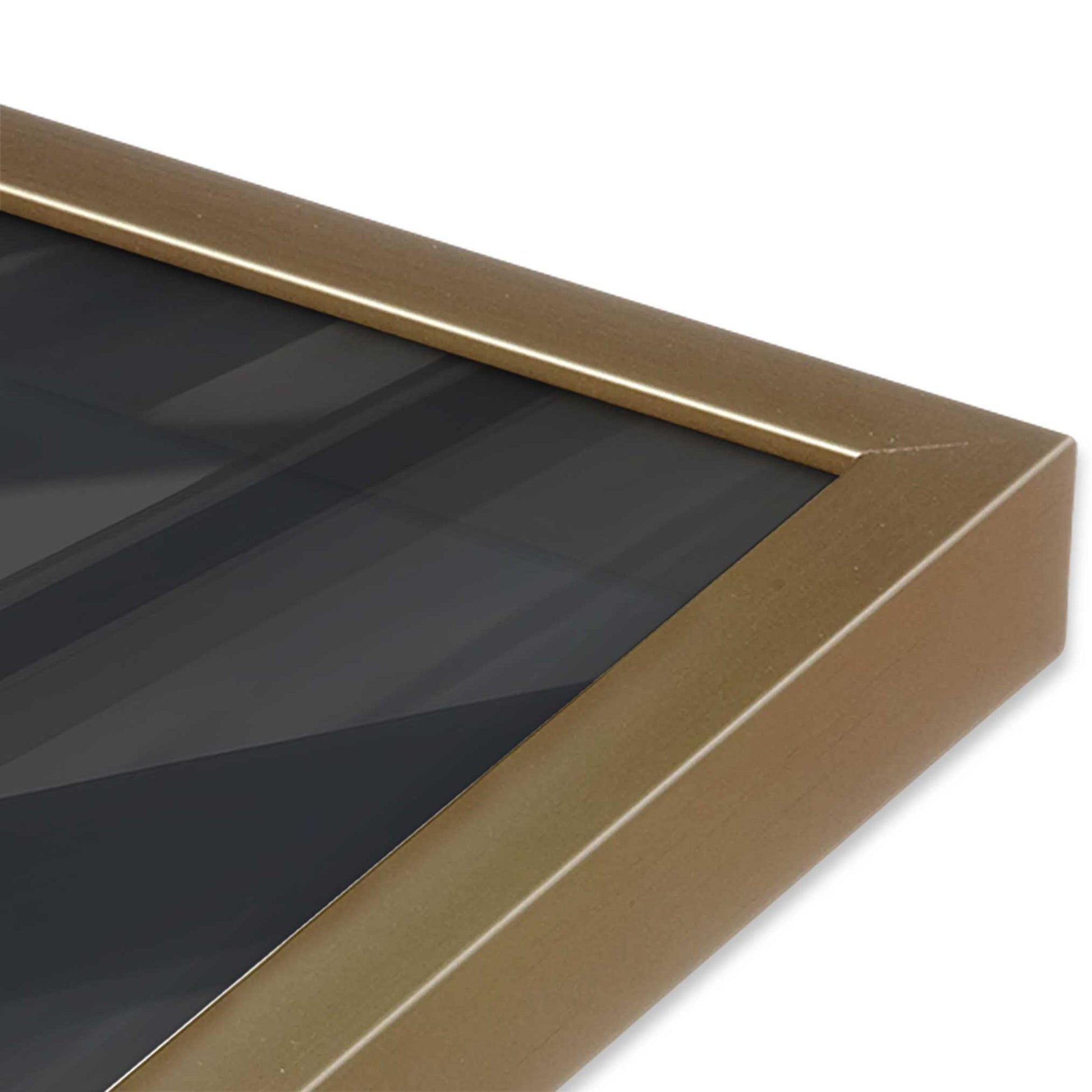 [Color:Brushed Gold], Picture of art in a Brushed Gold frame at an angle
