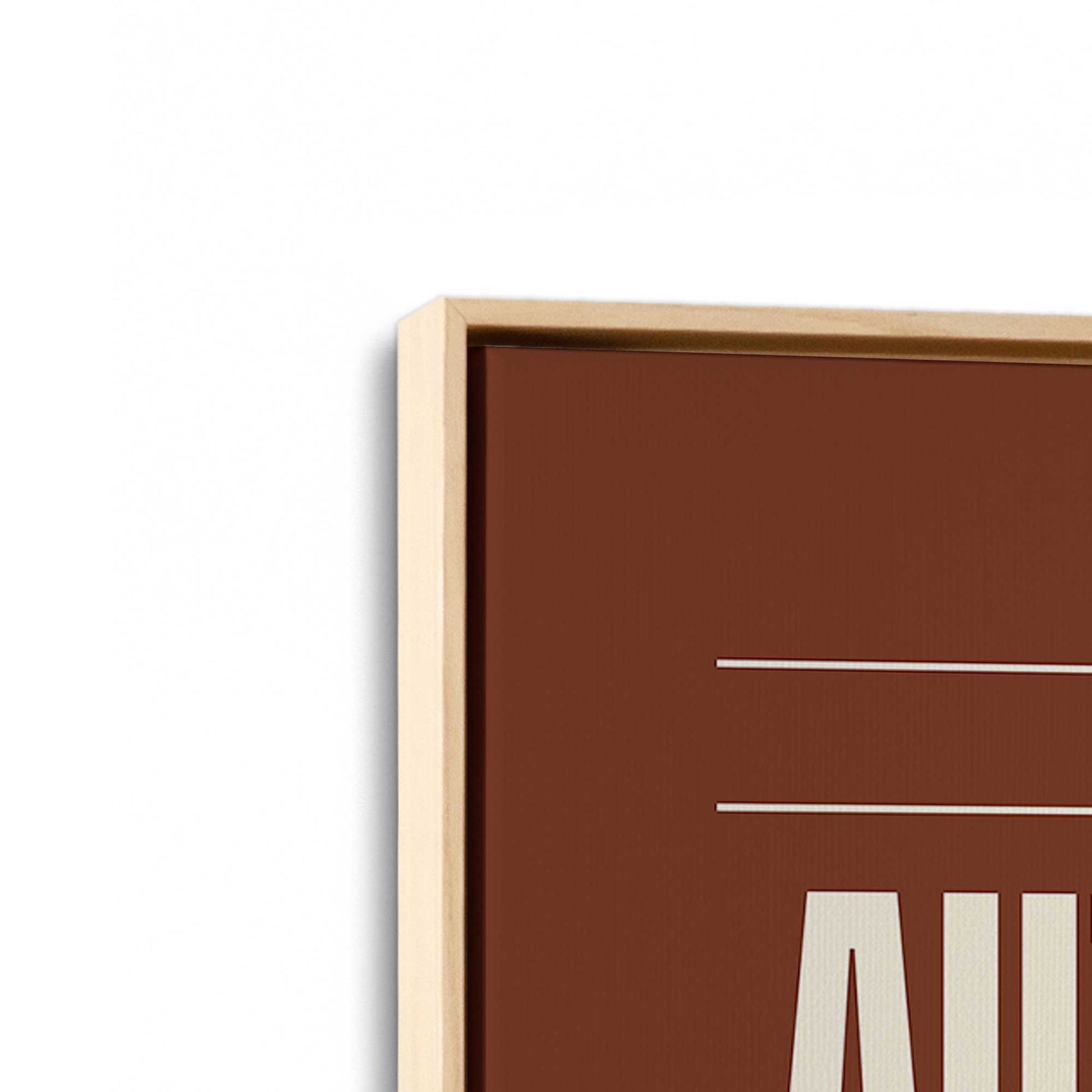 [Color:American Maple], Picture of art in a American Maple frame at an angle