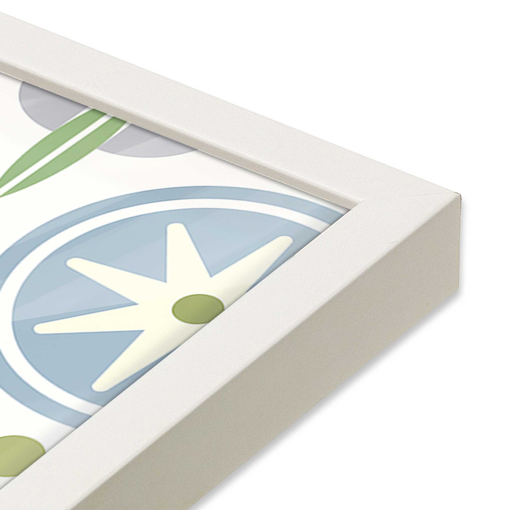 [Color:Opaque White], Picture of art in a Opaque White frame at an angle
