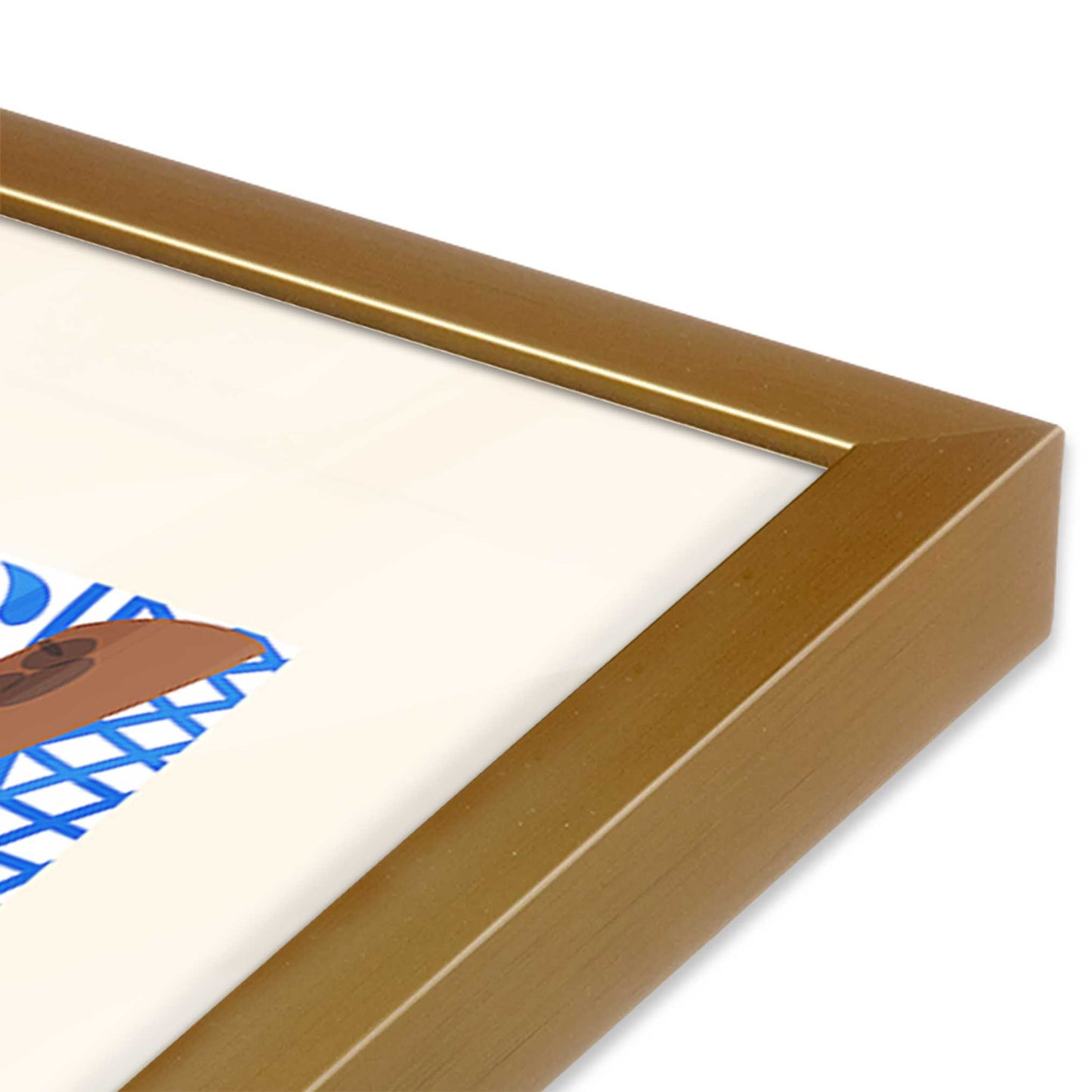 [Color:Polished Gold], Picture of art in a Polished Gold frame at an angle