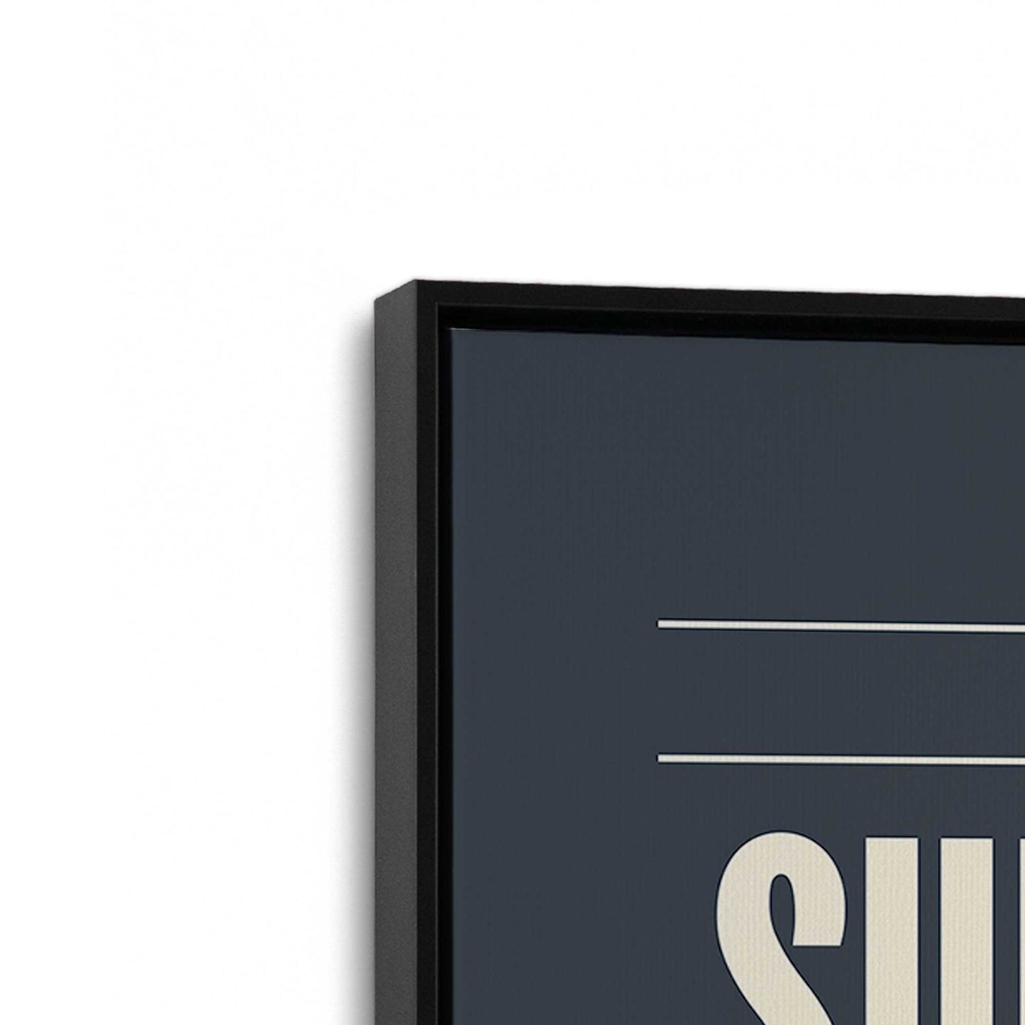[Color:Satin Black], Picture of art in a Satin Black frame at an angle