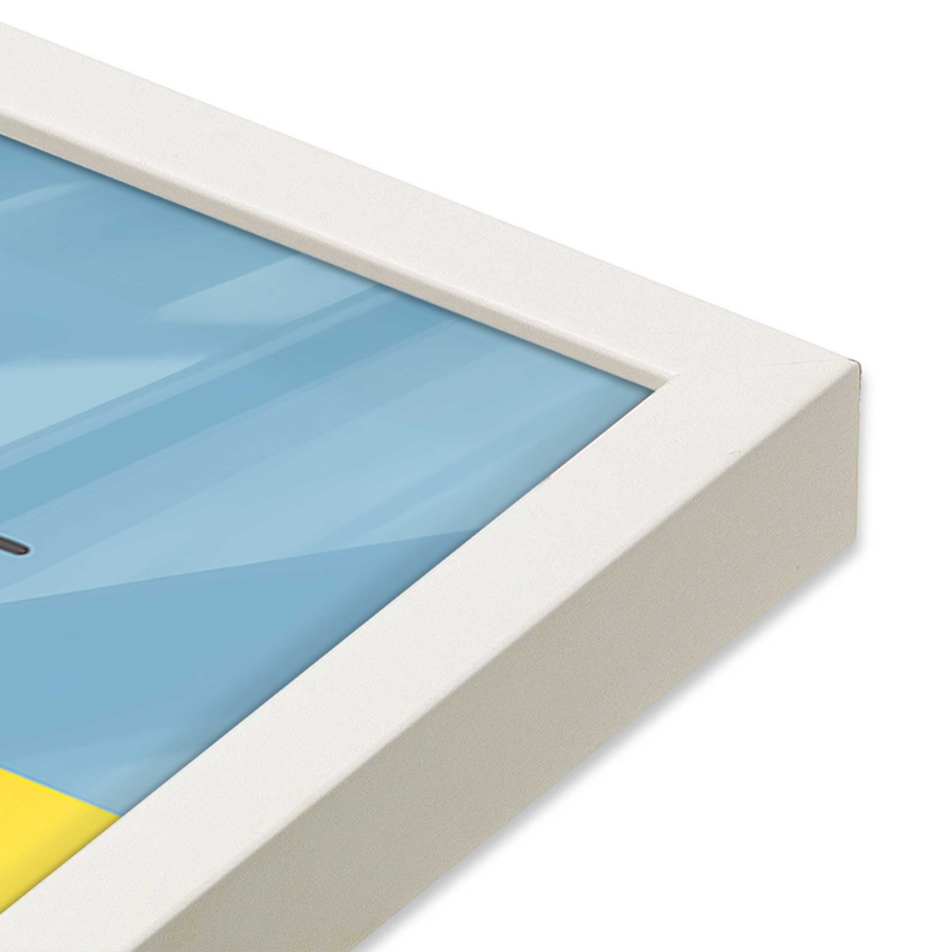[Color:Opaque White], Picture of art in a Opaque White frame at an angle