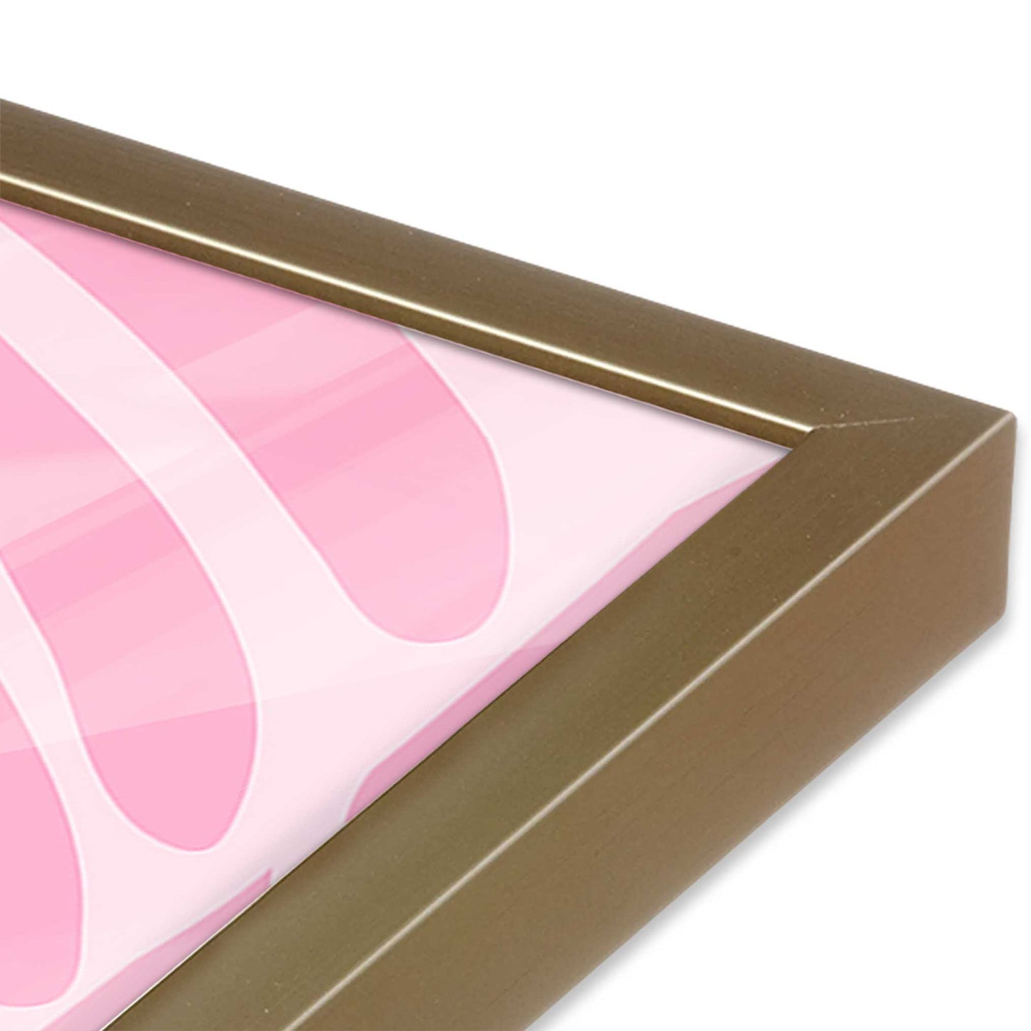 [Color:Brushed Gold], Picture of art in a Brushed Gold frame at an angle