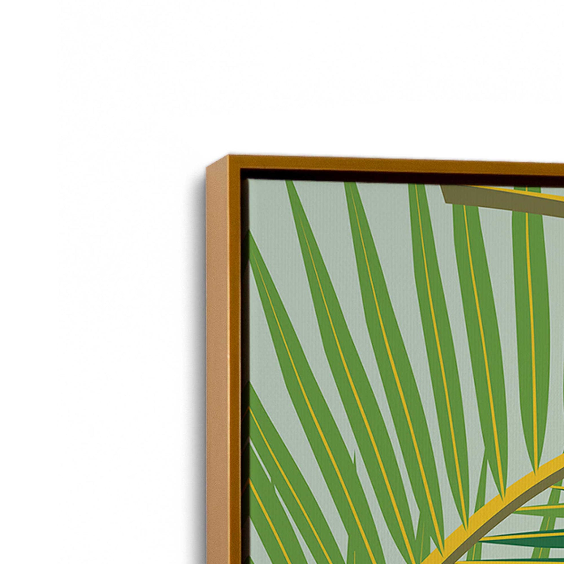 [Color:Polished Gold], Picture of art in a Polished Gold frame at an angle