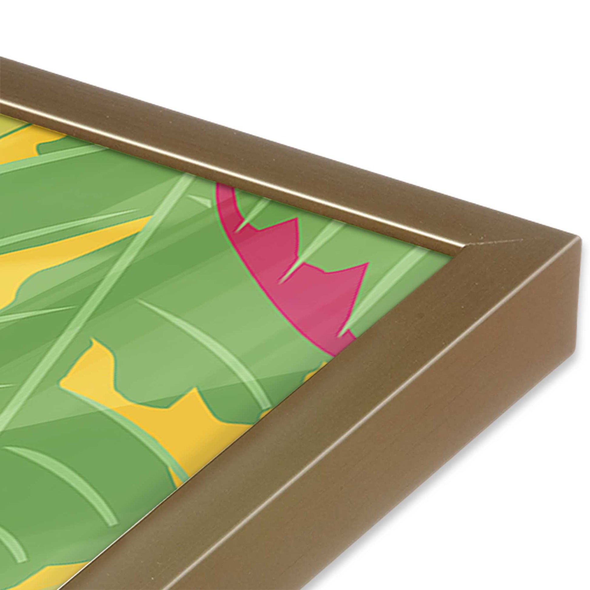 [Color:Brushed Gold], Picture of art in a Brushed Gold frame at an angle