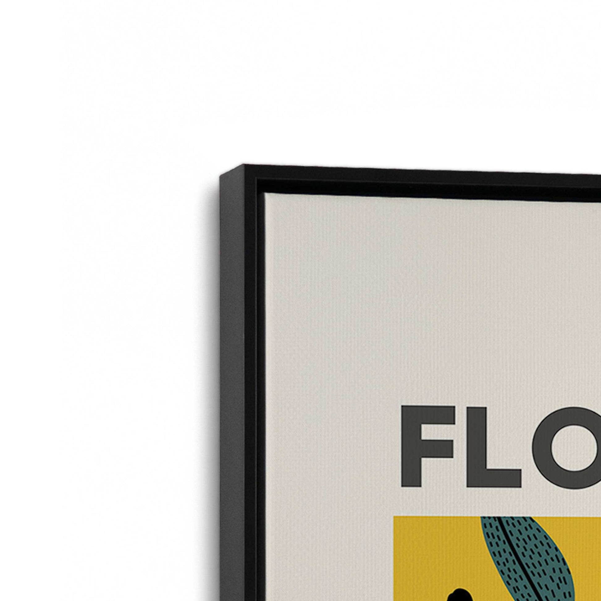 [Color:Satin Black], Picture of art in a Satin Black frame at an angle