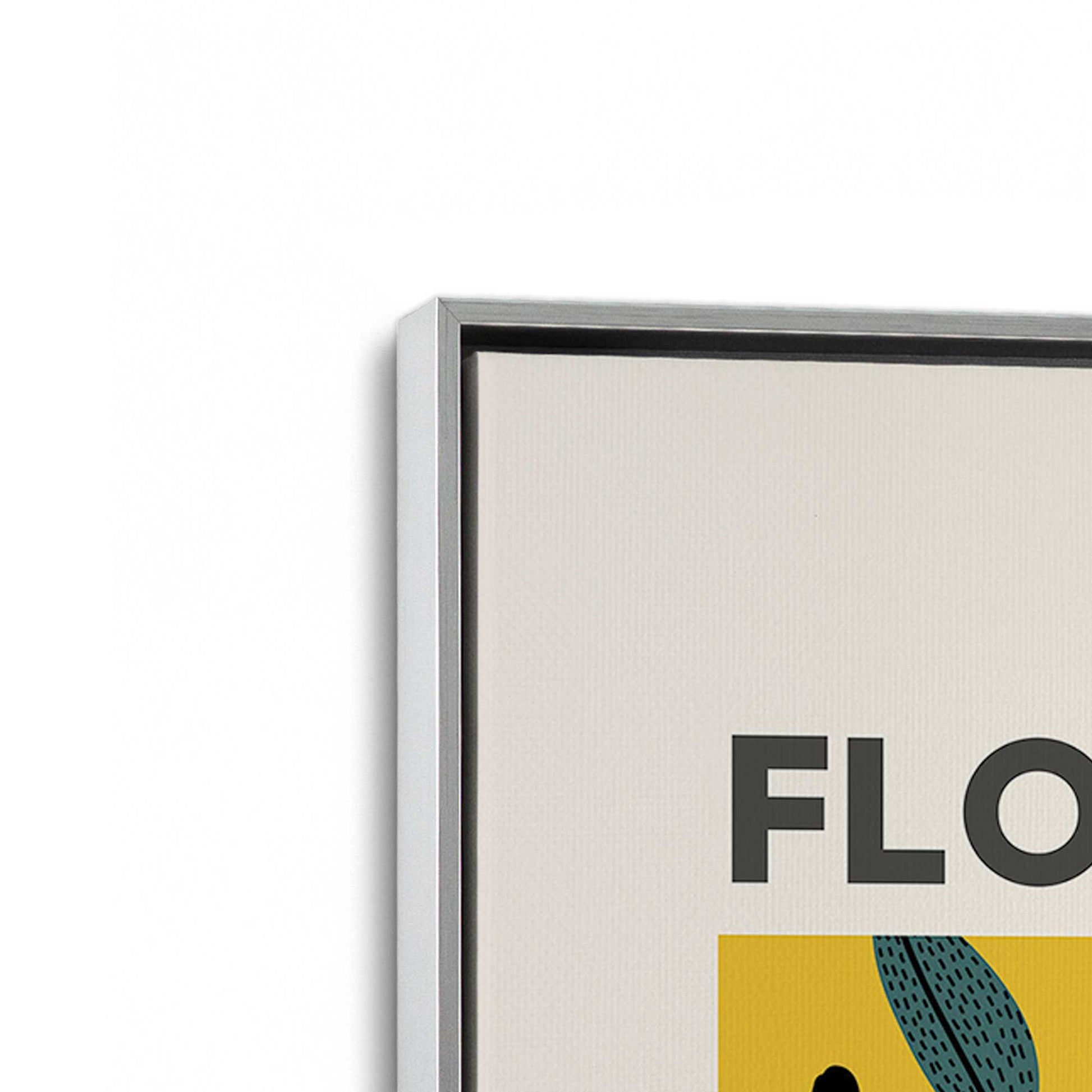 [Color:Polished Chrome], Picture of art in a Polished Chrome frame at an angle