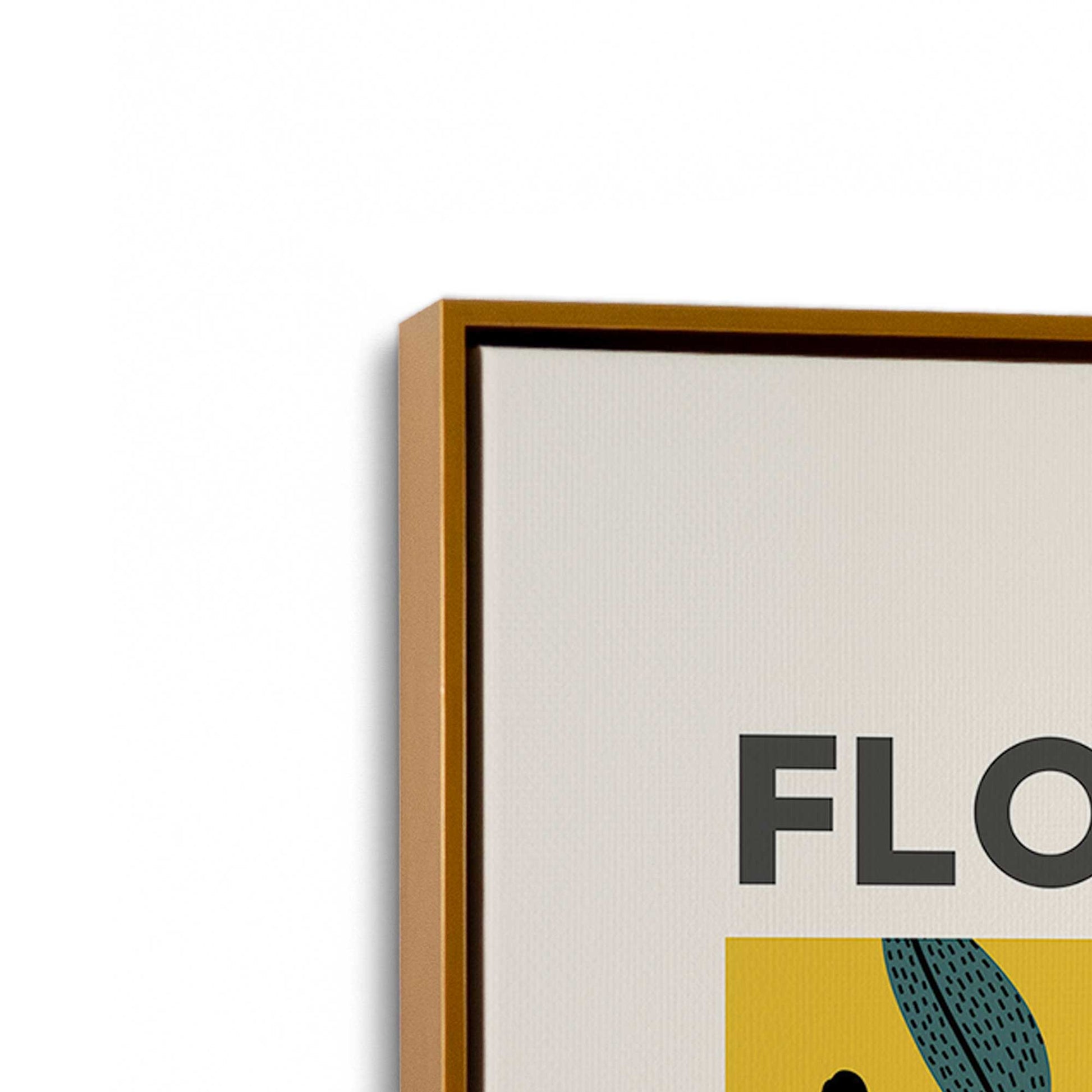 [Color:Polished Gold], Picture of art in a Polished Gold frame at an angle