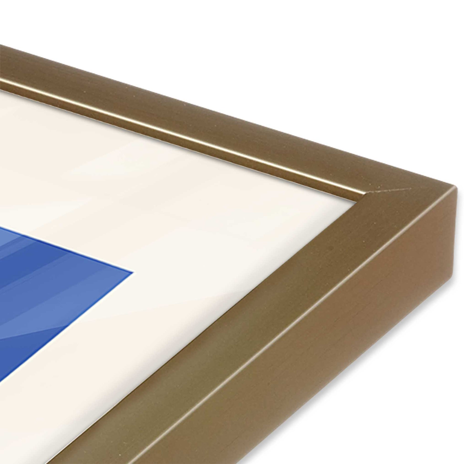 [Color:Brushed Gold], Picture of art in a Brushed Gold frame at an angle