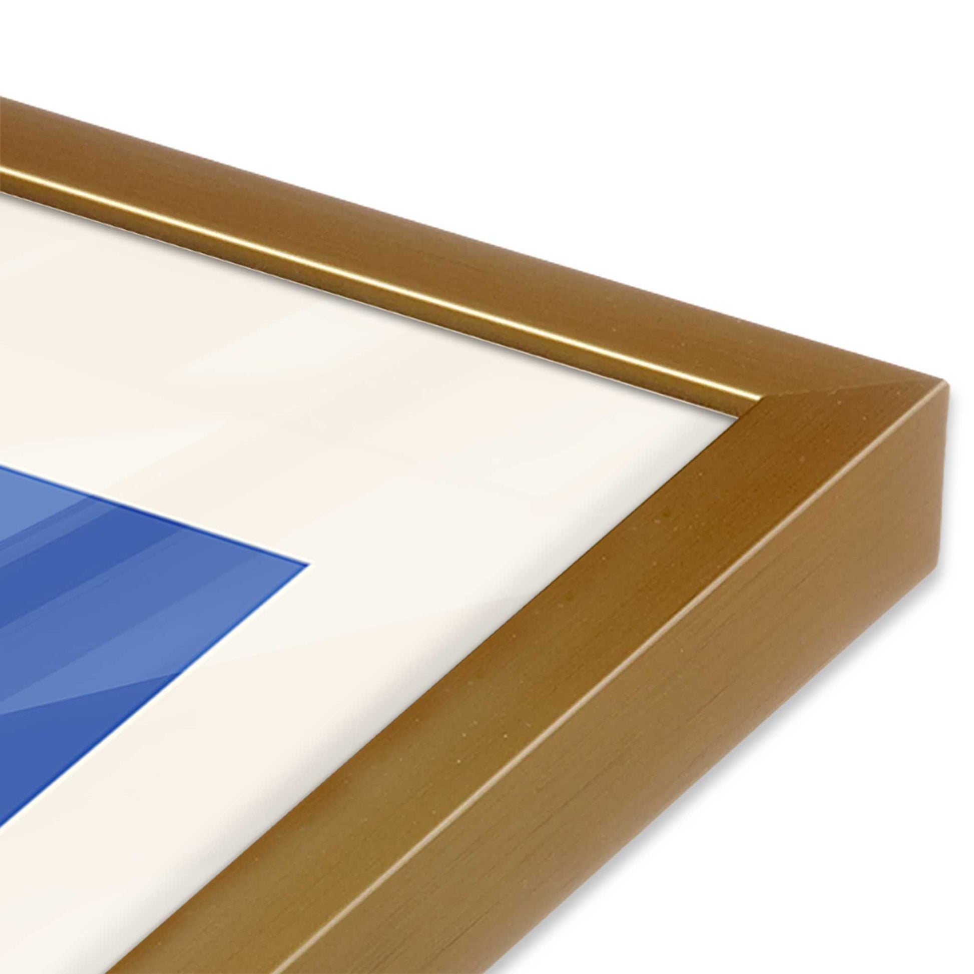 [Color:Polished Gold], Picture of art in a Polished Gold frame at an angle