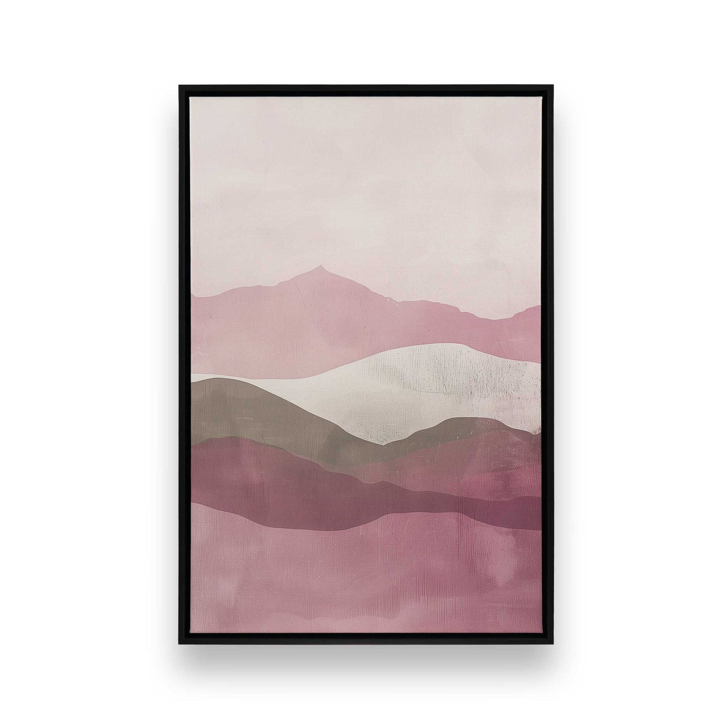 Blush Pink and Sage Green Abstract Mountain Set - Set of 3 Prints on Canvas