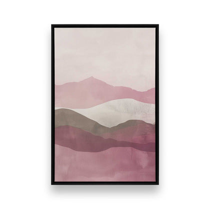 Blush Pink and Sage Green Abstract Mountain Set - Set of 3 Prints on Canvas