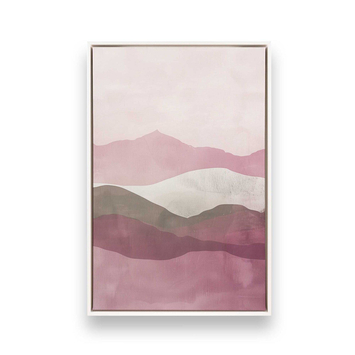Blush Pink and Sage Green Abstract Mountain Set - Set of 3 Prints on Canvas