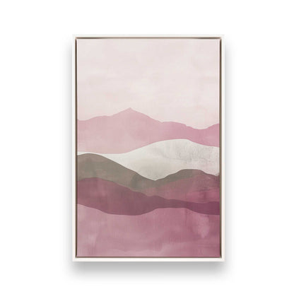 Blush Pink and Sage Green Abstract Mountain Set - Set of 3 Prints on Canvas