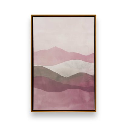 Blush Pink and Sage Green Abstract Mountain Set - Set of 3 Prints on Canvas