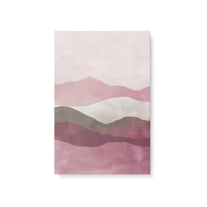 Blush Pink and Sage Green Abstract Mountain Set - Set of 3 Prints on Canvas