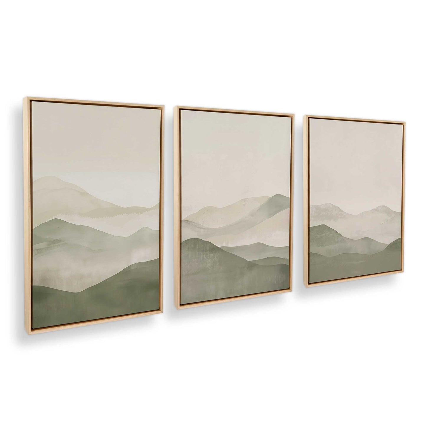 [Color:American Maple], Picture of art in a American Maple frame at an angle