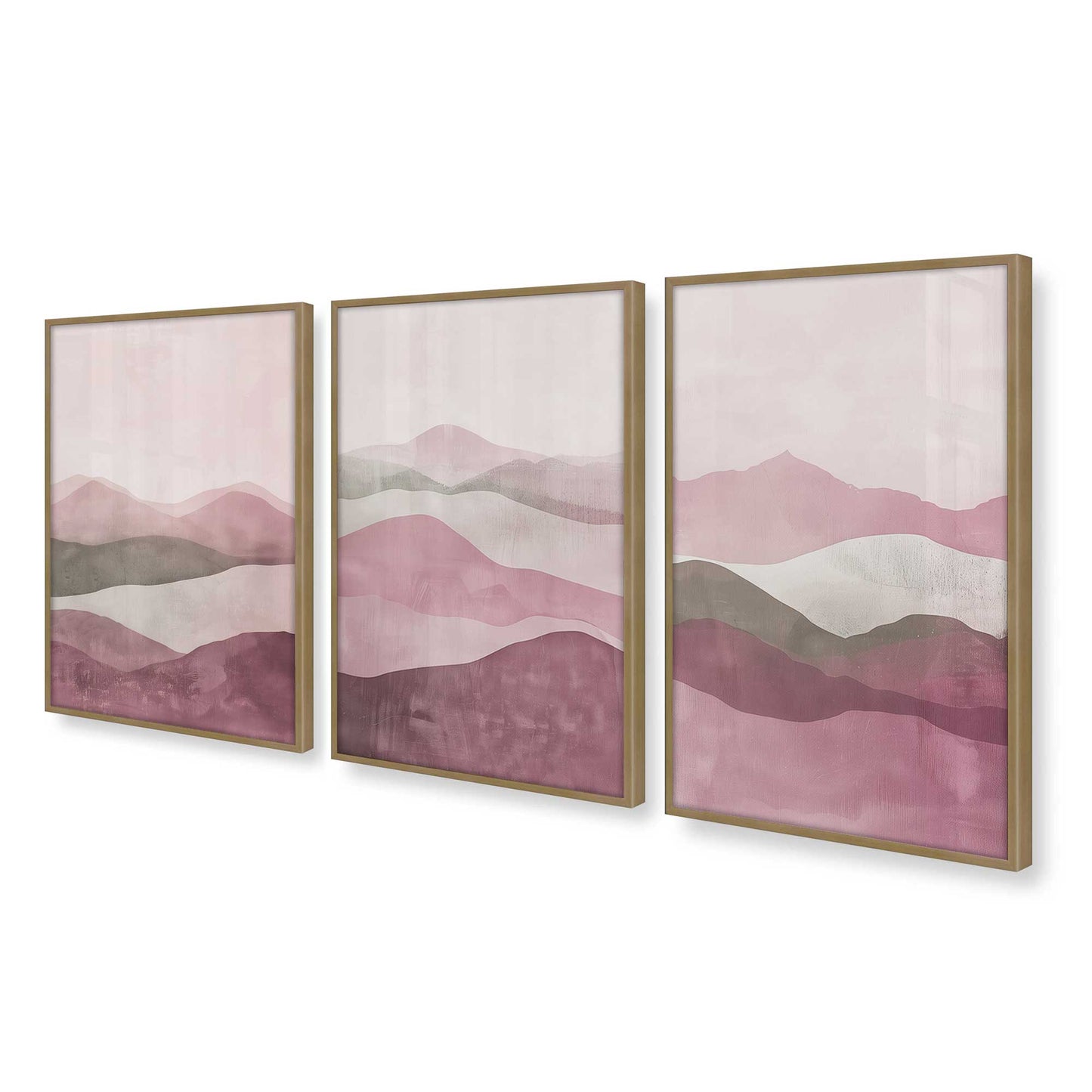 [Color:Brushed Gold], Picture of art in a Brushed Gold frame at an angle