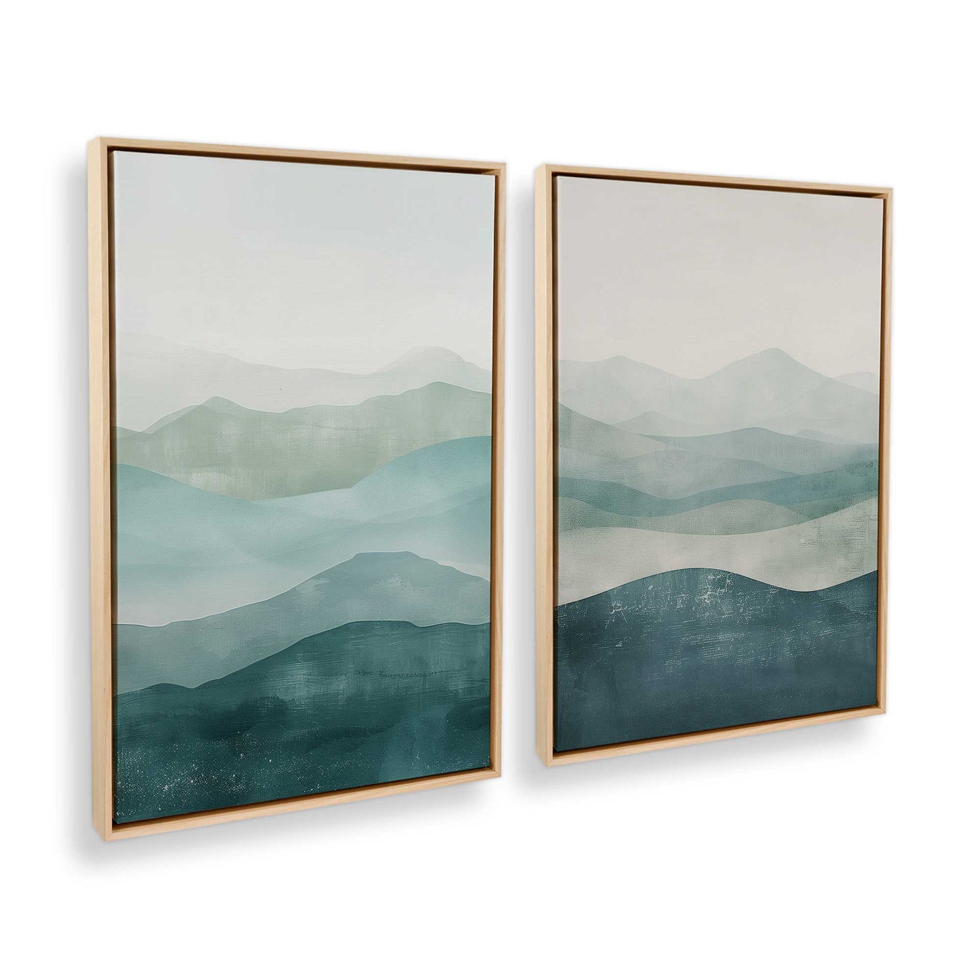 [Color:American Maple], Picture of art in a American Maple frame at an angle