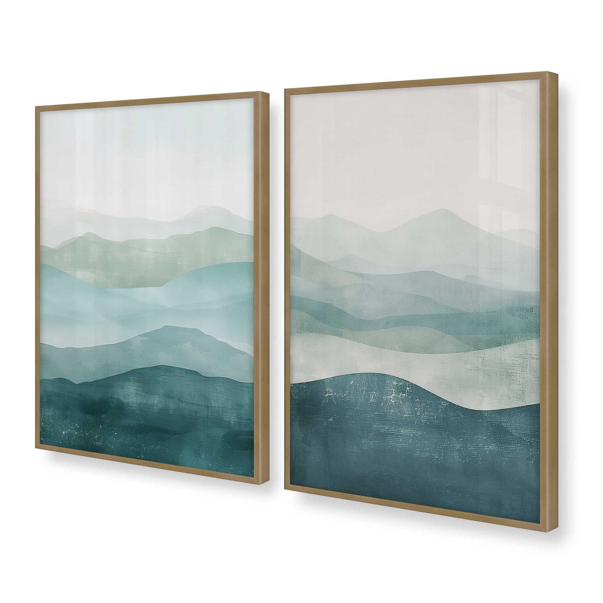 [Color:Brushed Gold], Picture of art in a Brushed Gold frame at an angle