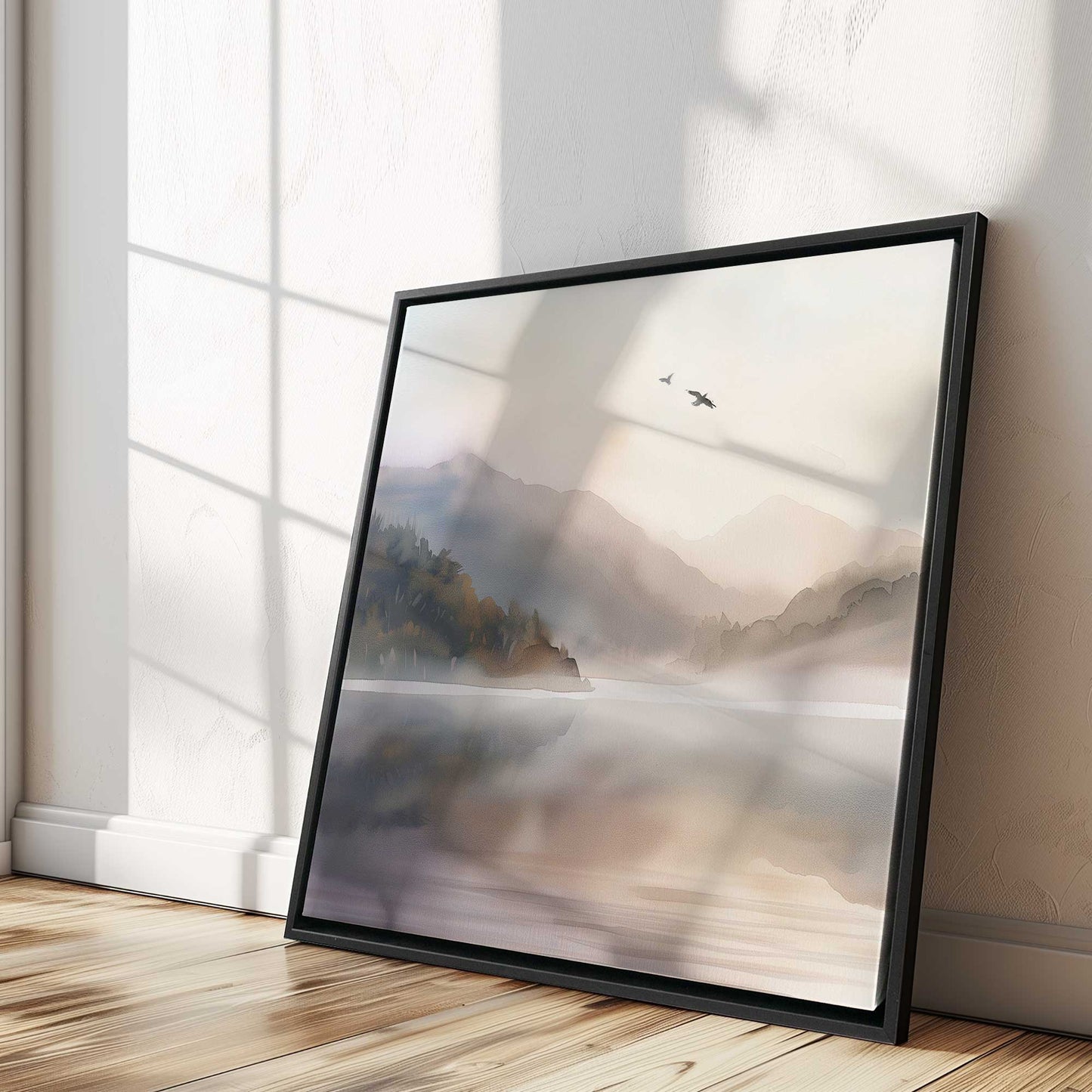 Calm Lake at Sunrise v1 Art Print