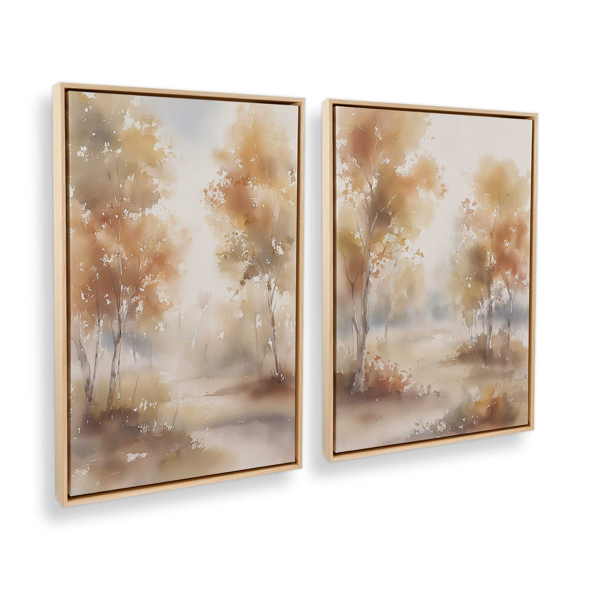 [Color:American Maple], Picture of art in a American Maple frame at an angle