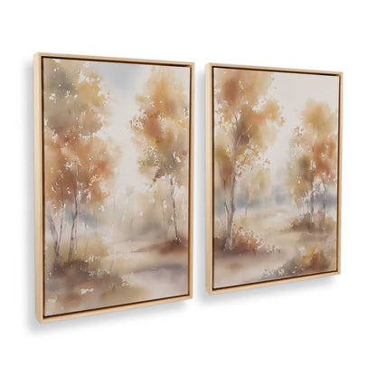 [Color:American Maple], Picture of art in a American Maple frame at an angle