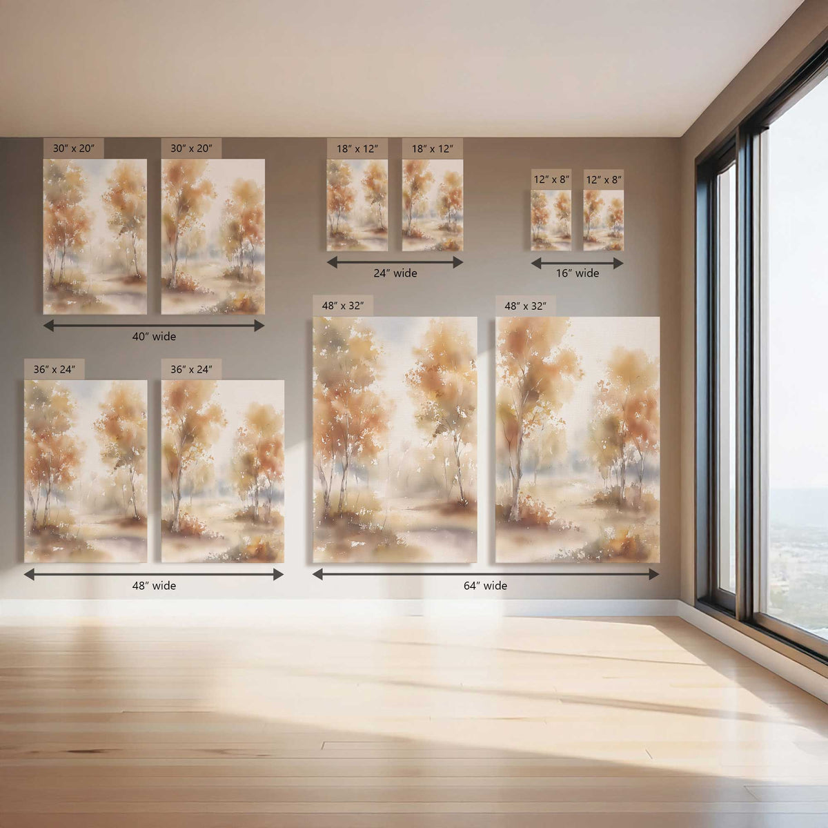 Golden Woodland, Set of 2 Canvas Prints