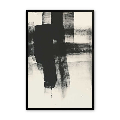 Bold Black Abstract Trio Art Print, Set of 3