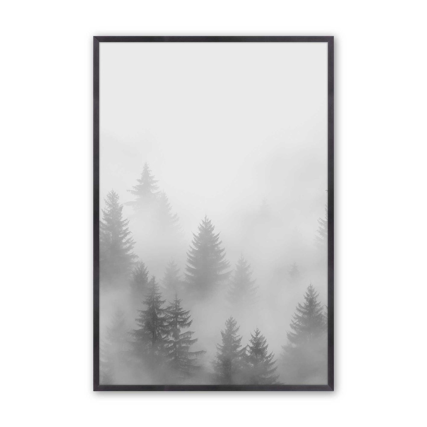 Winter Forest Fog Art Print, Set of 3