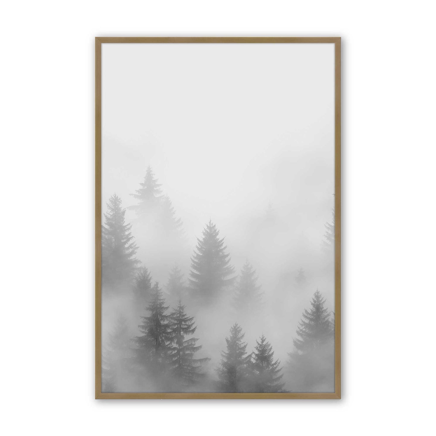 Winter Forest Fog Art Print, Set of 3