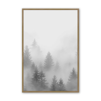 Winter Forest Fog Art Print, Set of 3