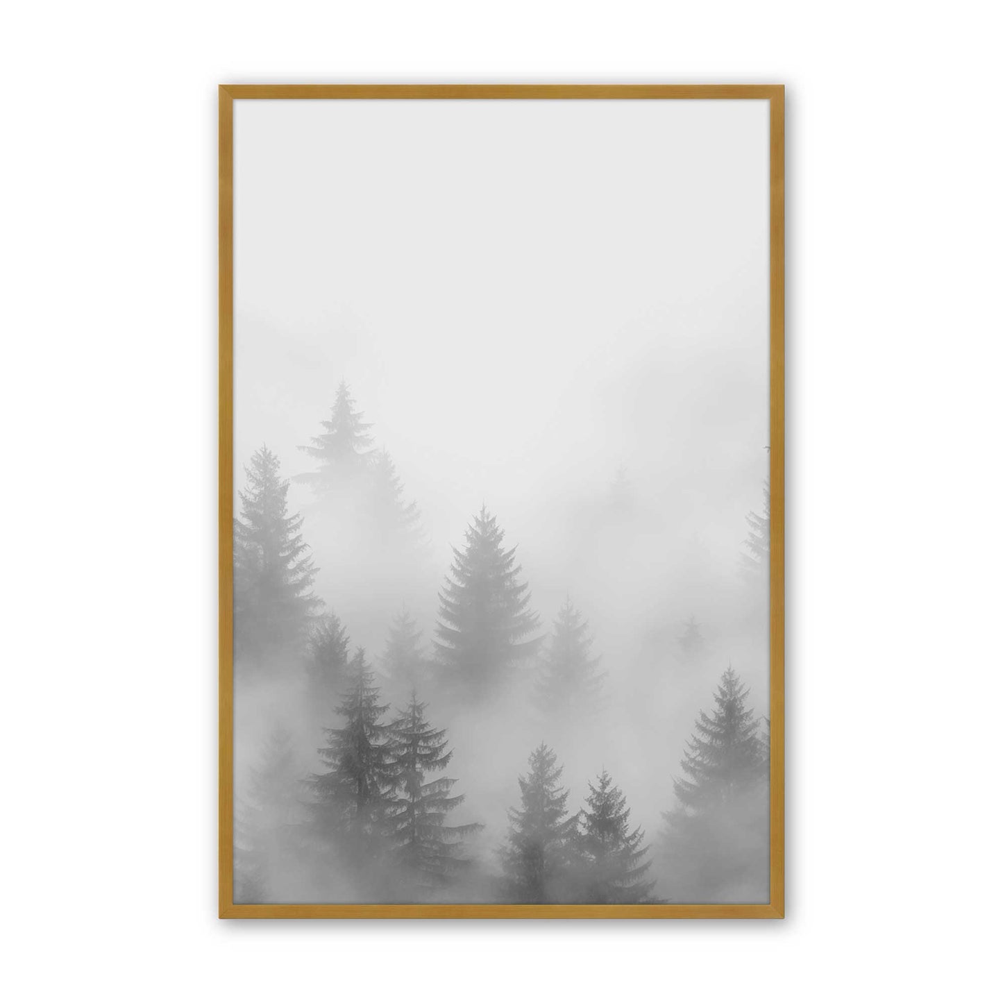 Winter Forest Fog Art Print, Set of 3