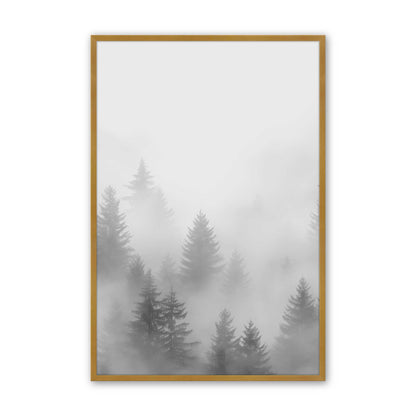 Winter Forest Fog Art Print, Set of 3