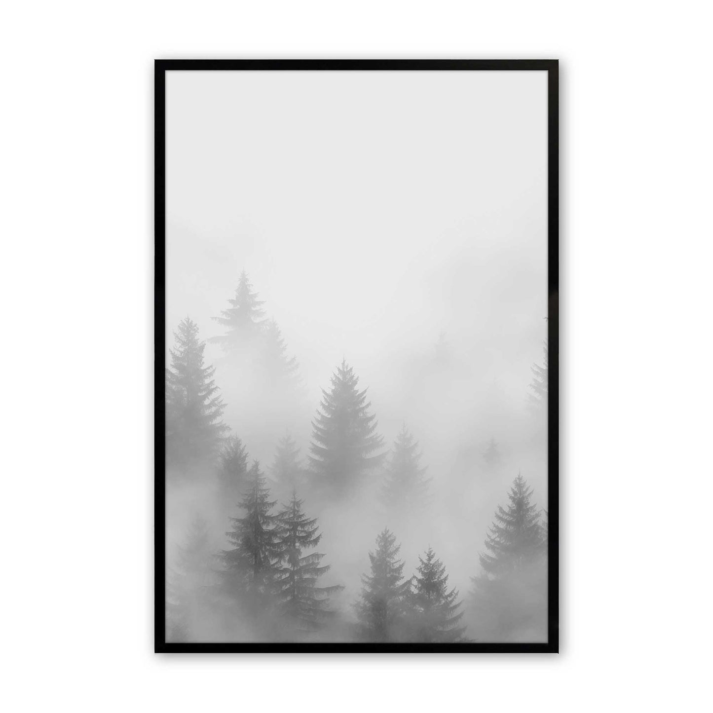 Winter Forest Fog Art Print, Set of 3
