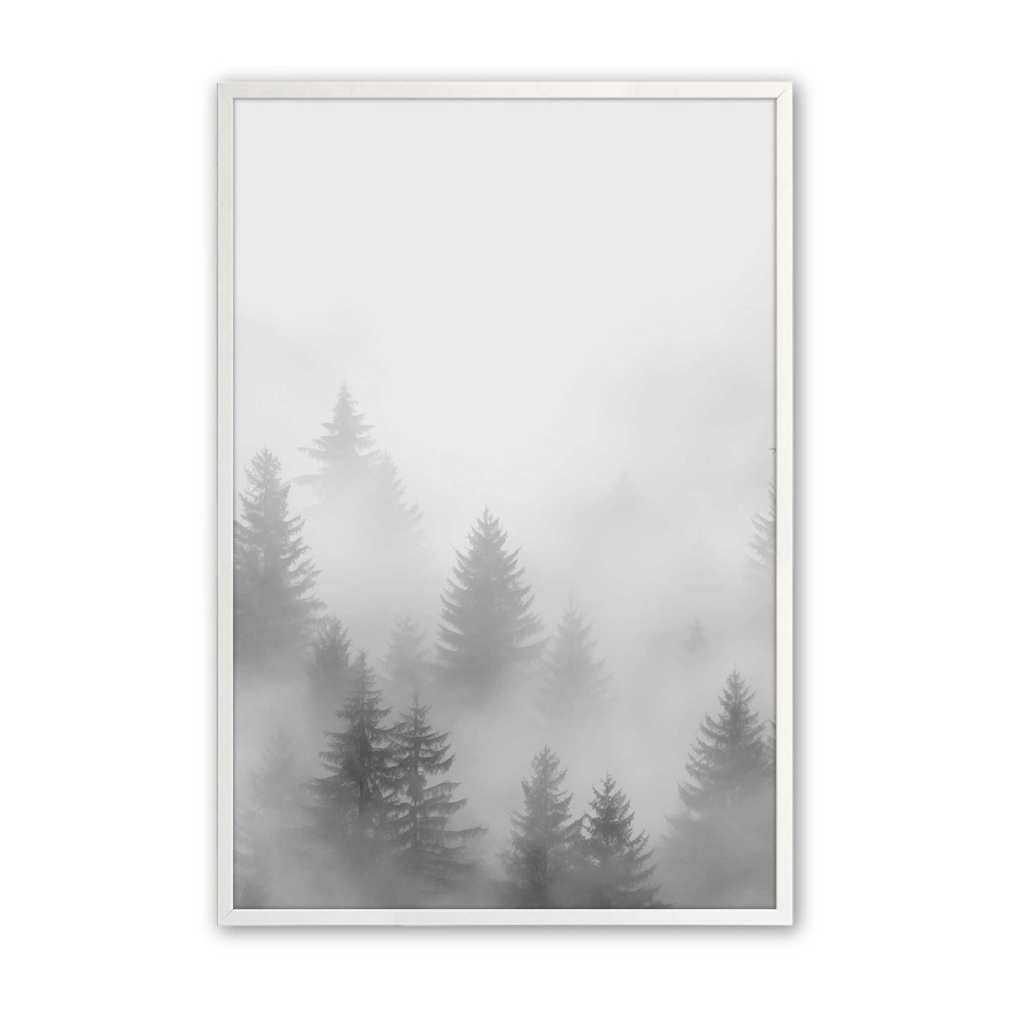 Winter Forest Fog Art Print, Set of 3