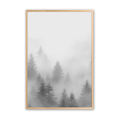 Winter Forest Fog Art Print, Set of 3