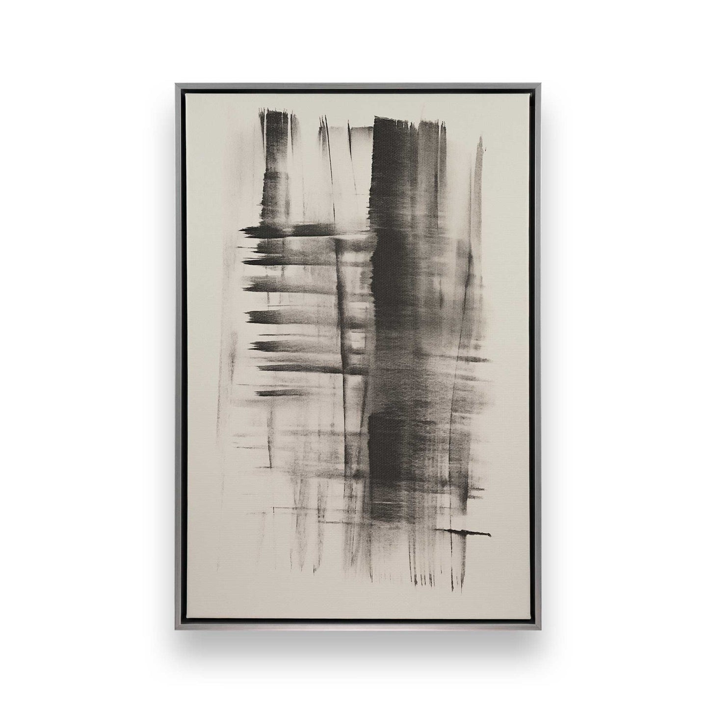 Black Abstract Echoes Canvas Print, Set of 3