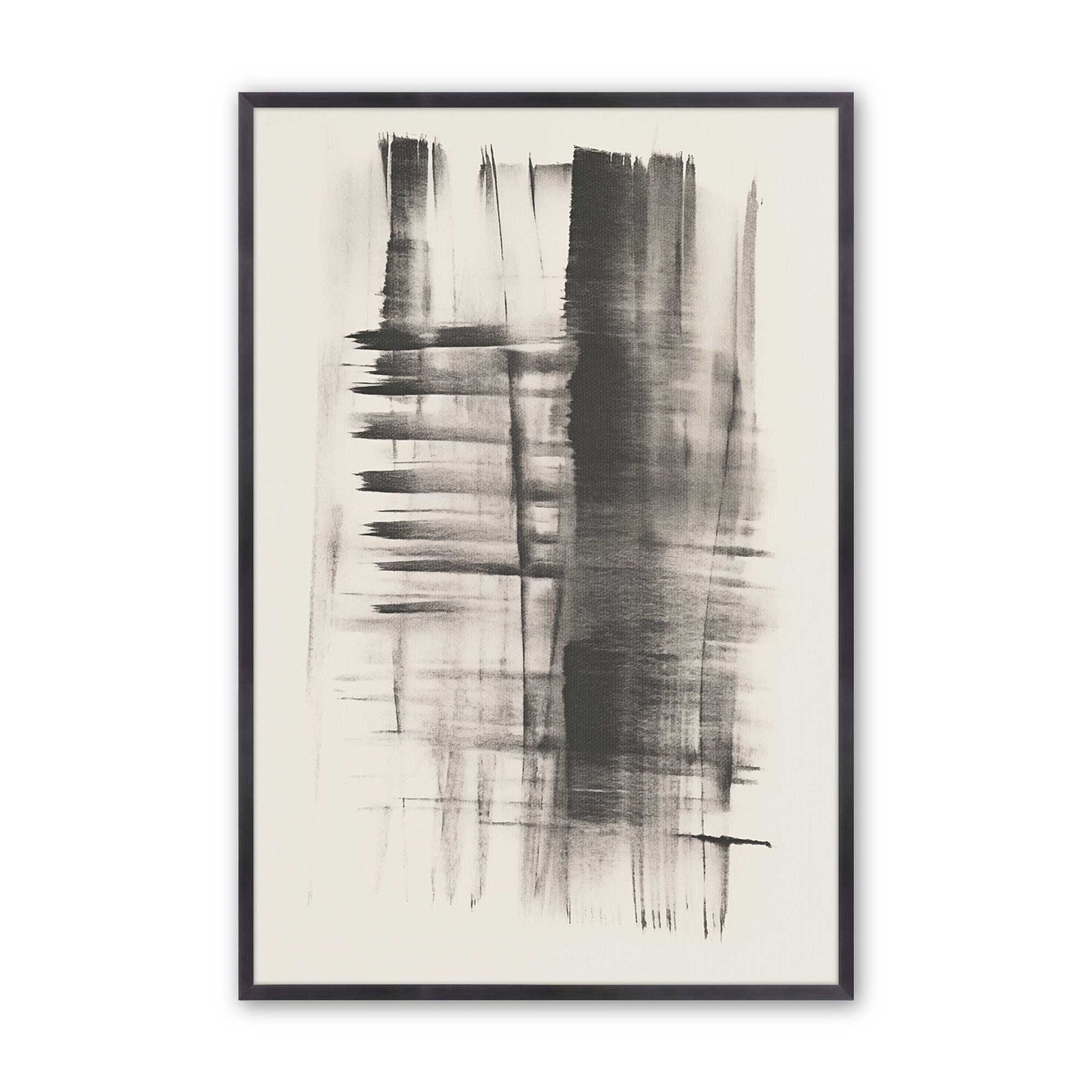 Black Abstract Echoes Art Print, Set of 3