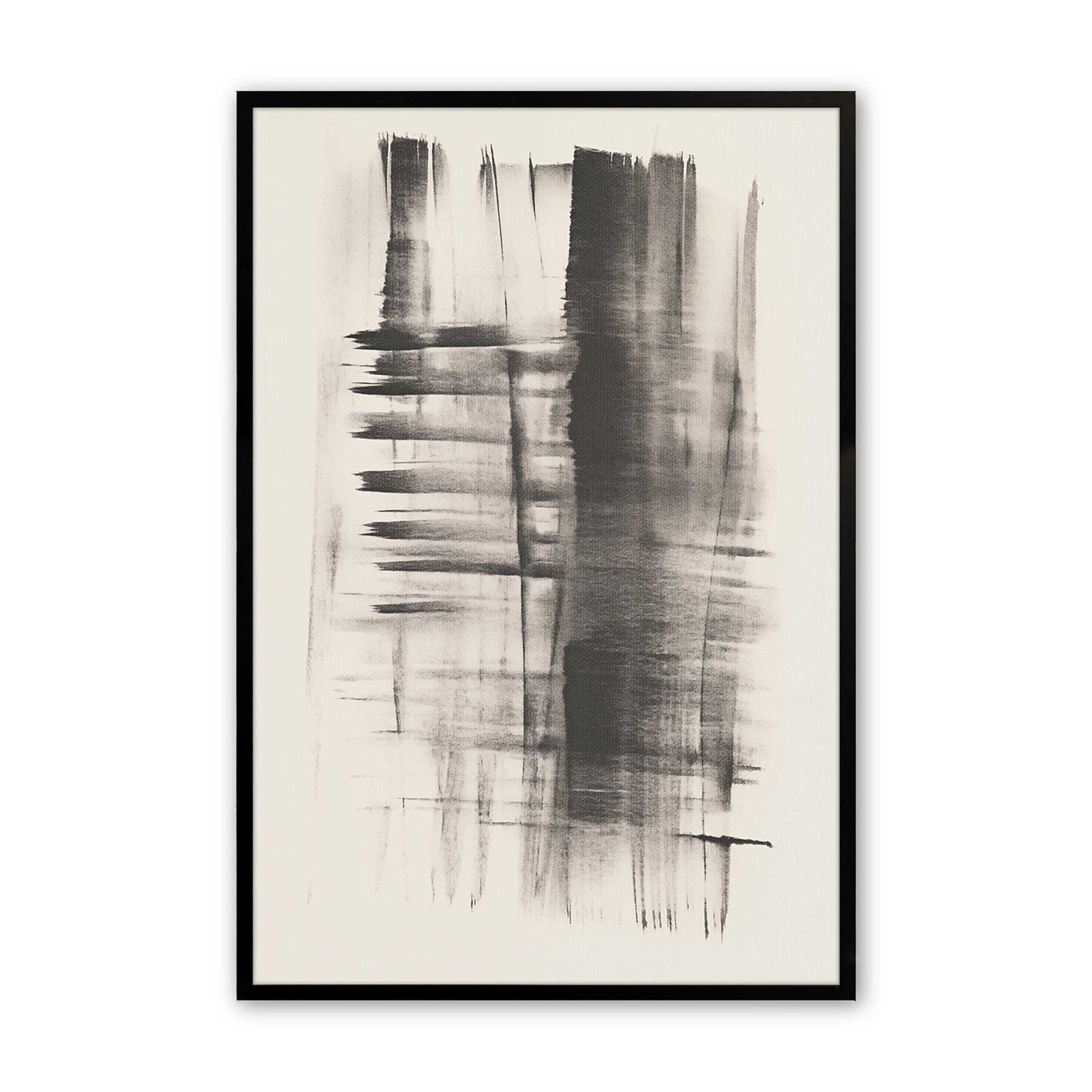 Black Abstract Echoes Art Print, Set of 3